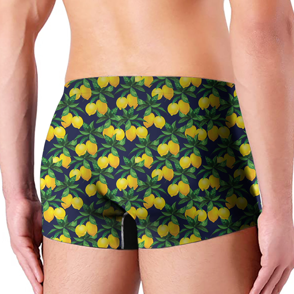 Tropical Lemon Pattern Print Men's Boxer Briefs