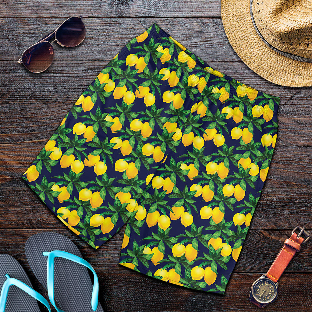 Tropical Lemon Pattern Print Men's Shorts