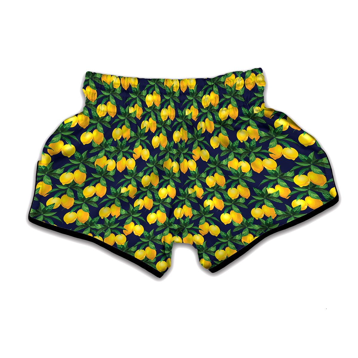 Tropical Lemon Pattern Print Muay Thai Boxing Shorts