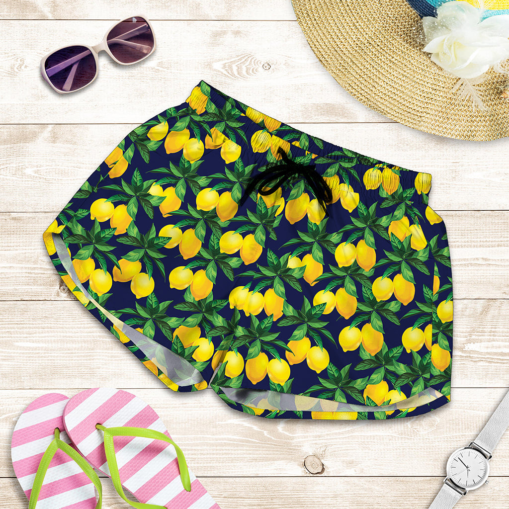Tropical Lemon Pattern Print Women's Shorts