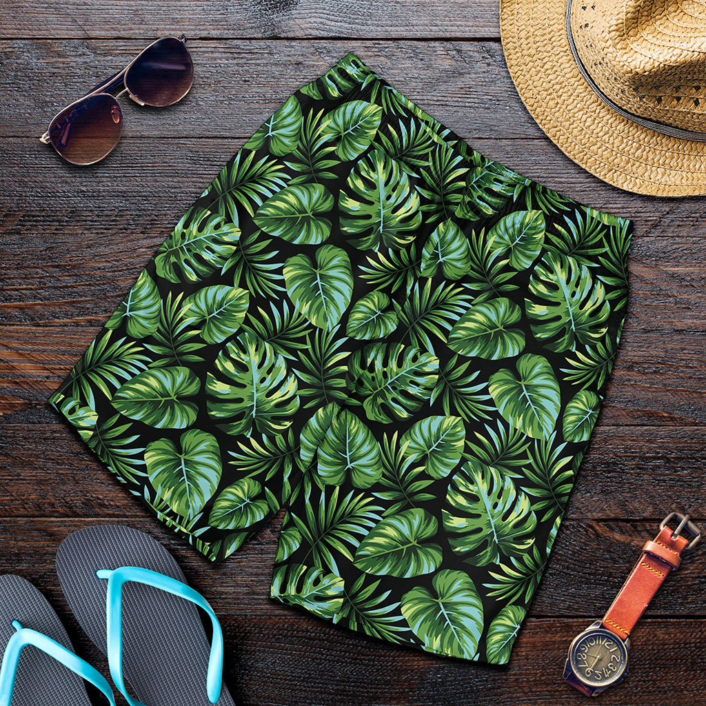 Tropical Monstera Leaves Pattern Print Men's Shorts