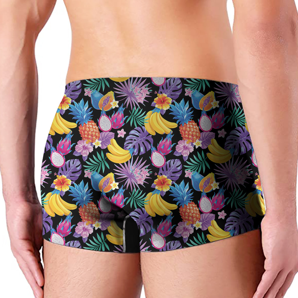 Tropical Palm And Hawaiian Fruits Print Men's Boxer Briefs