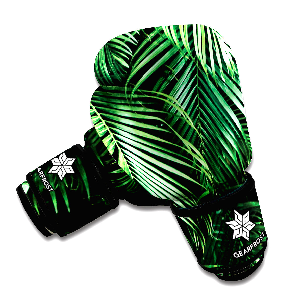 Tropical Leaves Blue Print Boxing Gloves