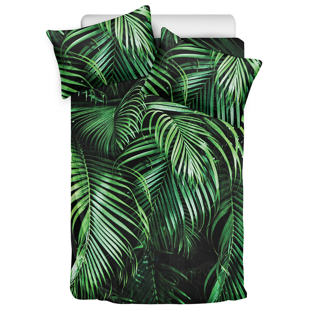 Tropical Palm Leaf Print Duvet Cover Bedding Set