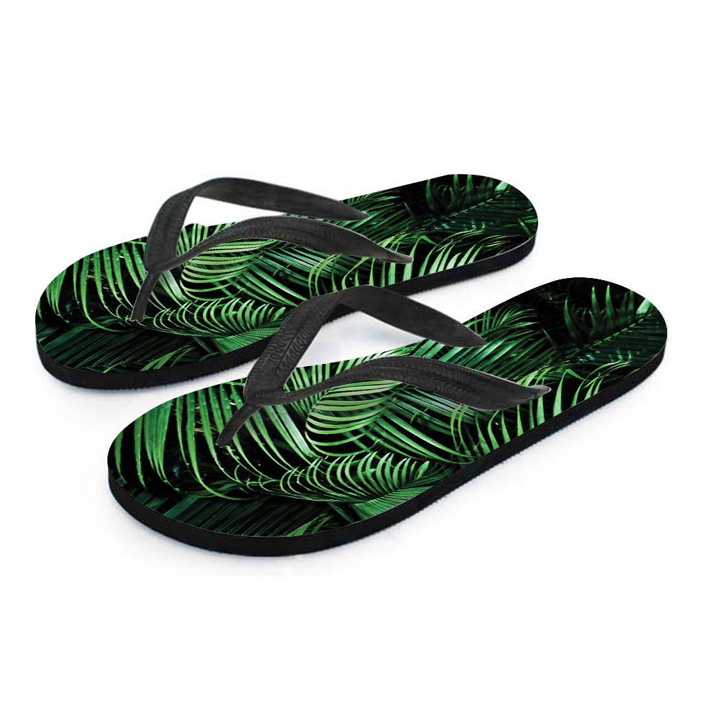 Tropical Palm Leaf Print Flip Flops