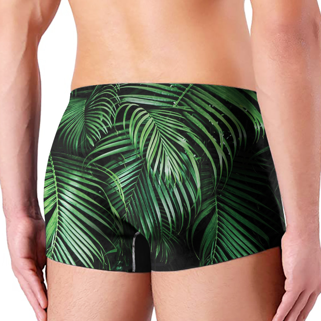Tropical Palm Leaf Print Men's Boxer Briefs