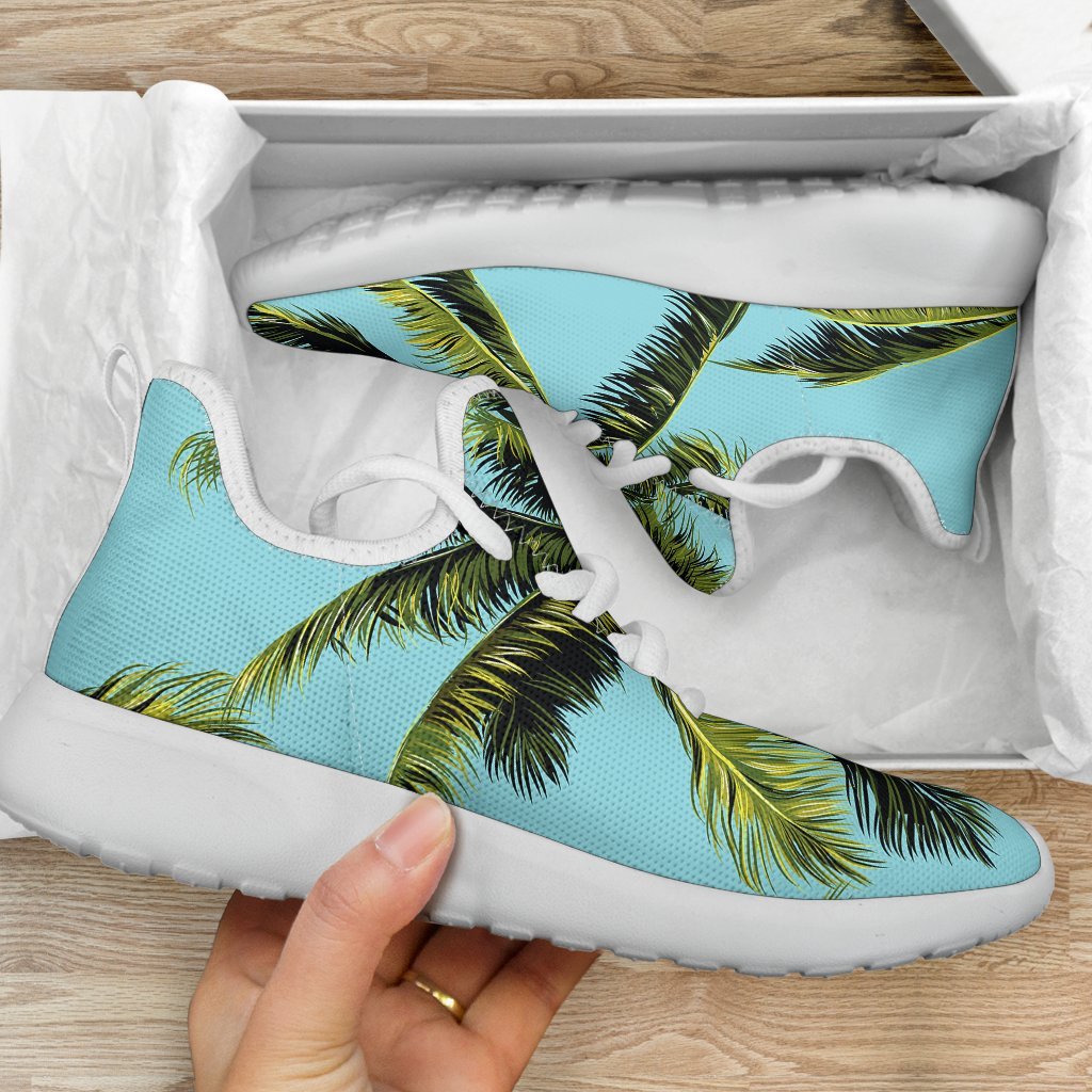 Tropical Palm Tree Pattern Print Mesh Knit Shoes GearFrost