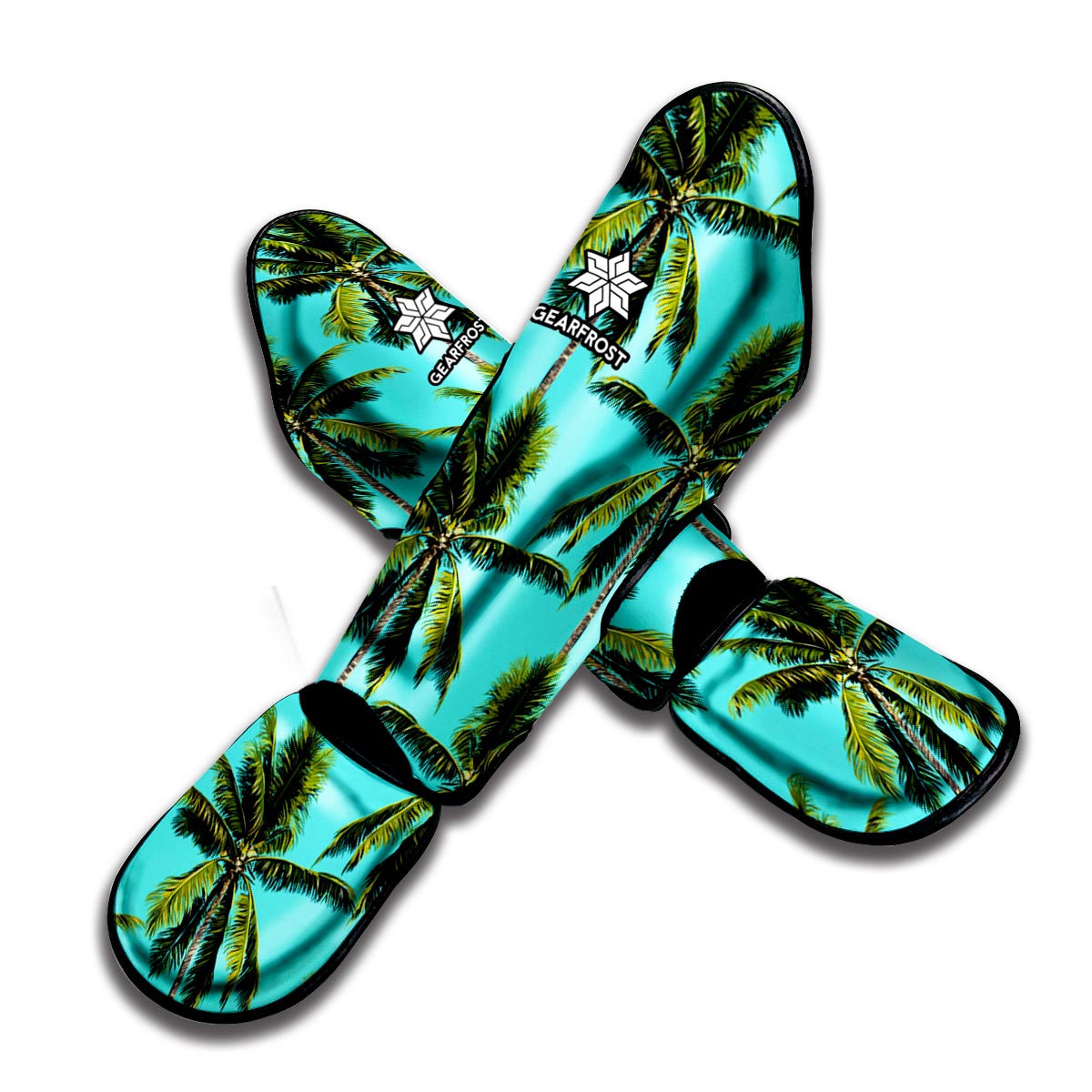 Tropical Palm Tree Pattern Print Muay Thai Shin Guard