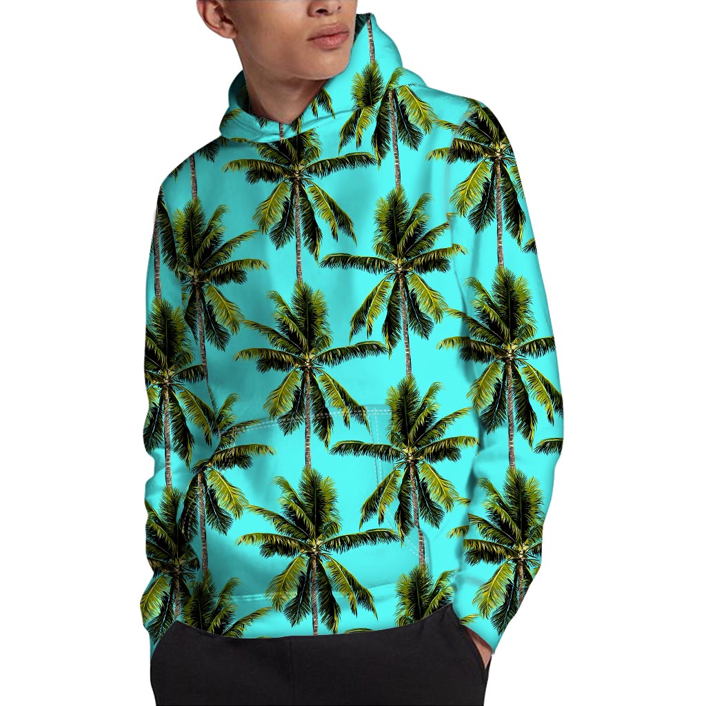 Tropical Palm Tree Pattern Print Pullover Hoodie