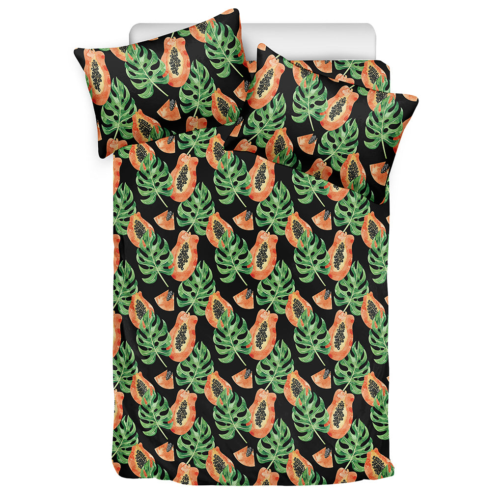 Tropical Papaya Pattern Print Duvet Cover Bedding Set