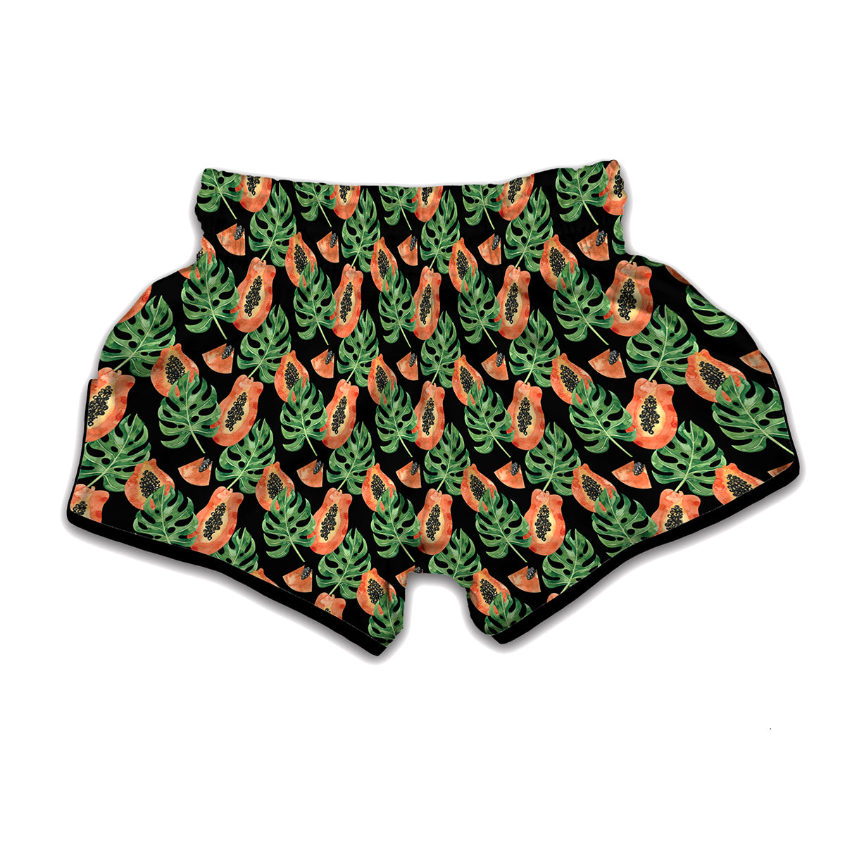 Tropical Papaya Pattern Print Muay Thai Boxing Shorts