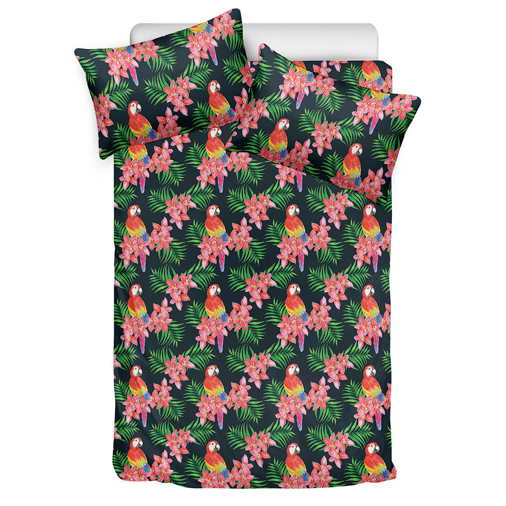 Tropical Parrot Pattern Print Duvet Cover Bedding Set