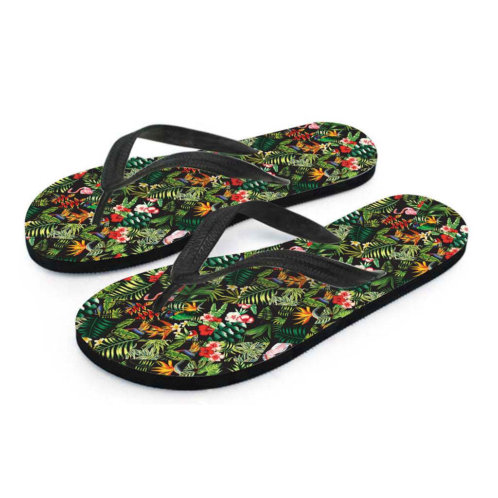 Tropical Patchwork Pattern Print Flip Flops