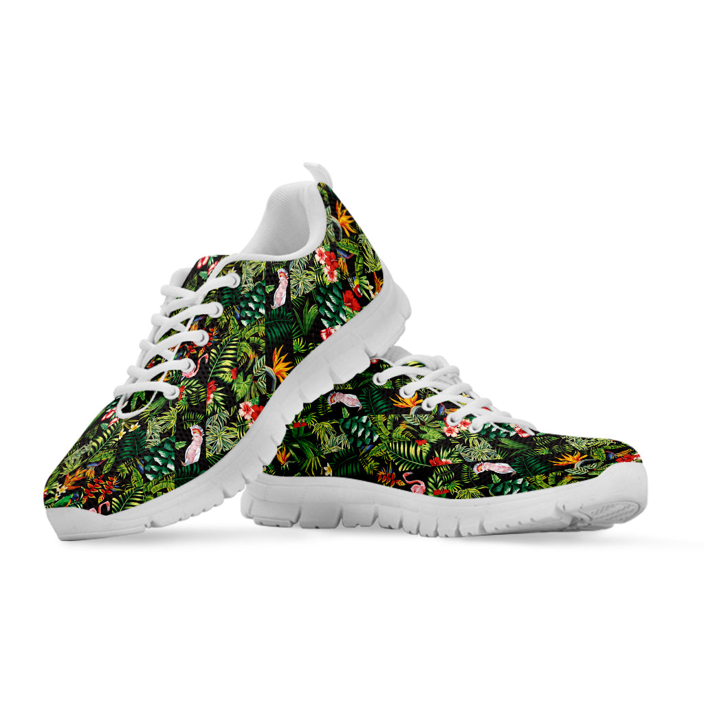 Tropical Patchwork Pattern Print White Sneakers