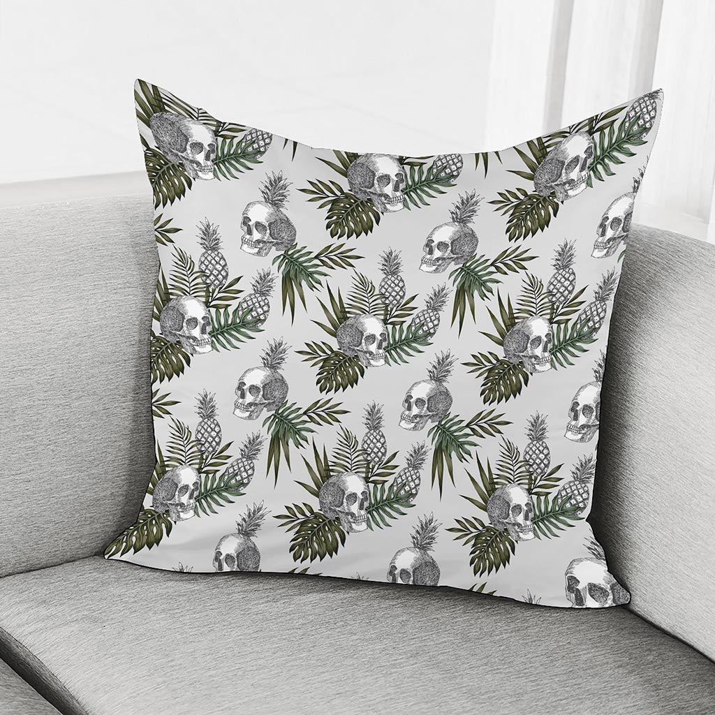 Tropical Pineapple Skull Pattern Print Pillow Cover