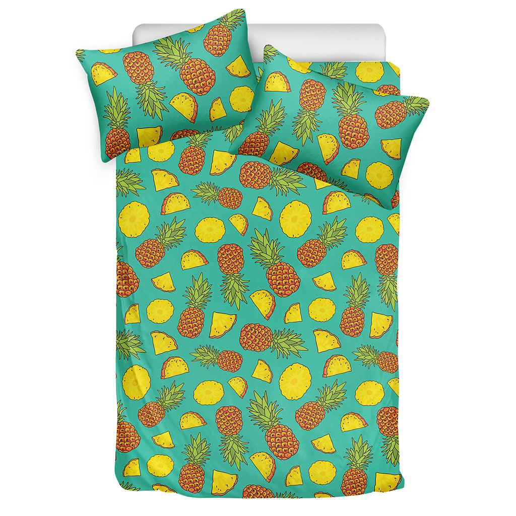 Tropical Pineapples Pattern Print Duvet Cover Bedding Set