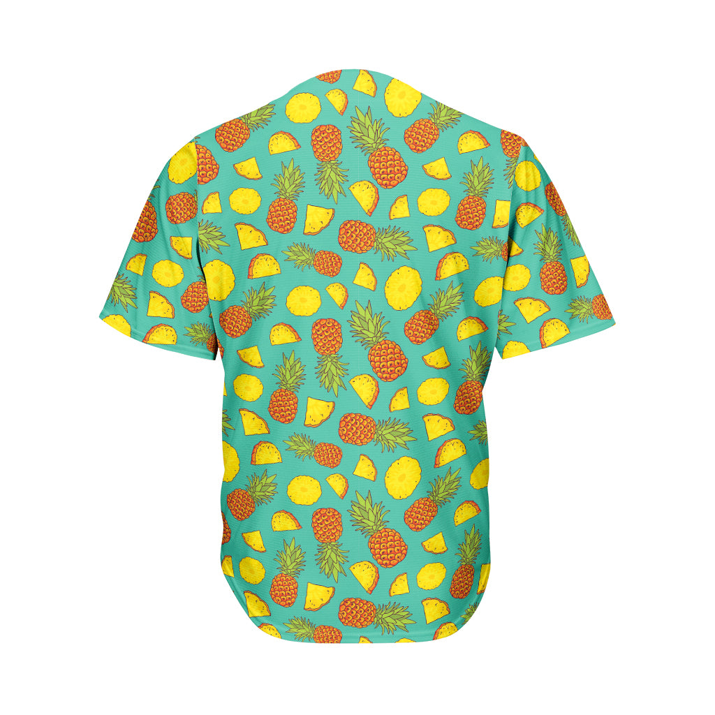 Tropical Pineapples Pattern Print Men's Baseball Jersey