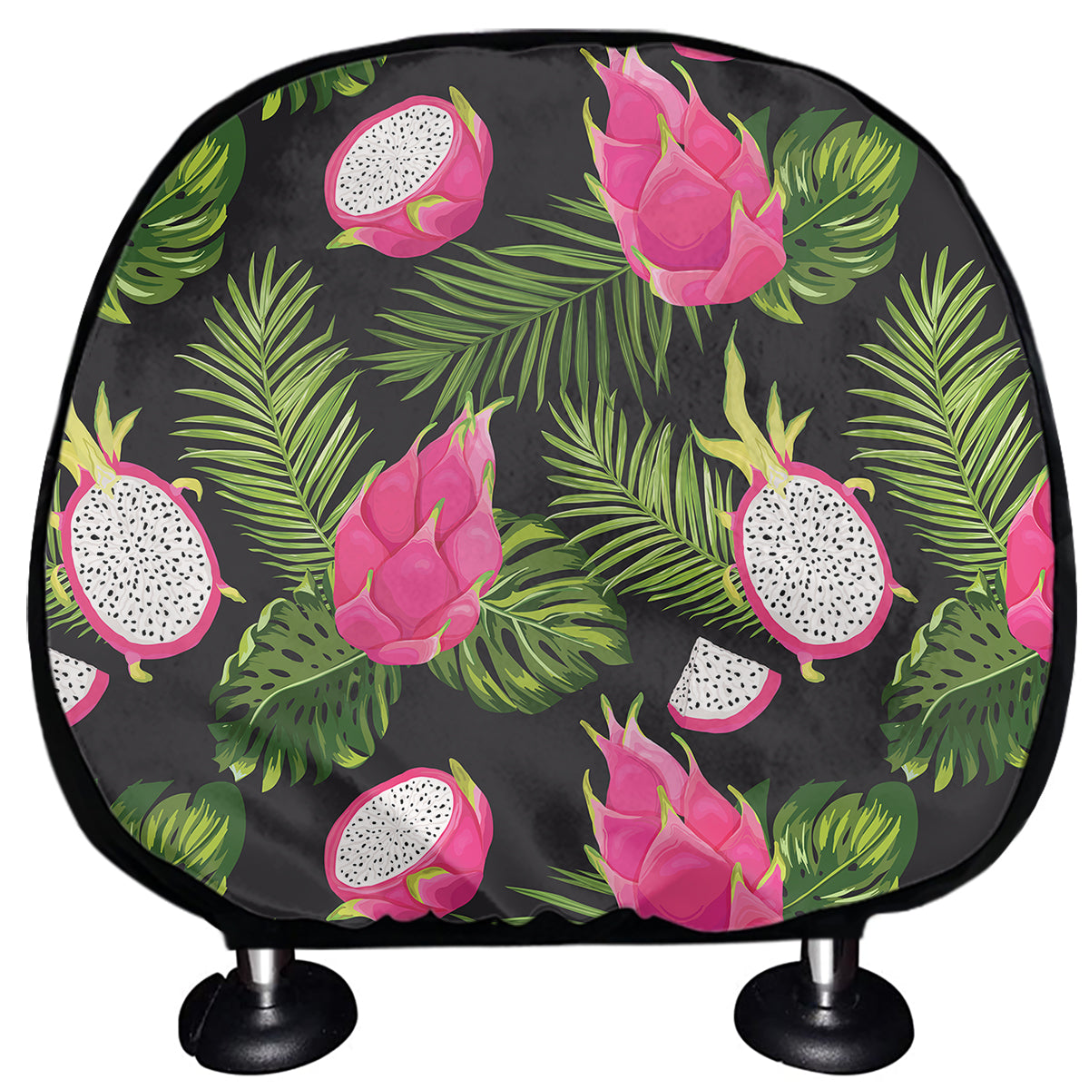 Tropical Pitaya Pattern Print Car Headrest Covers