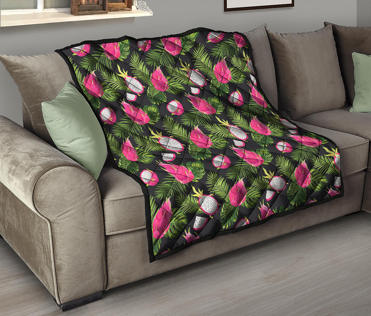 Tropical Pitaya Pattern Print Quilt