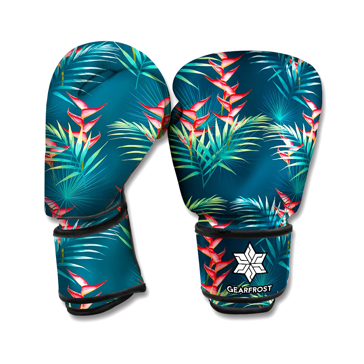 Tropical Plants Hawaii Pattern Print Boxing Gloves
