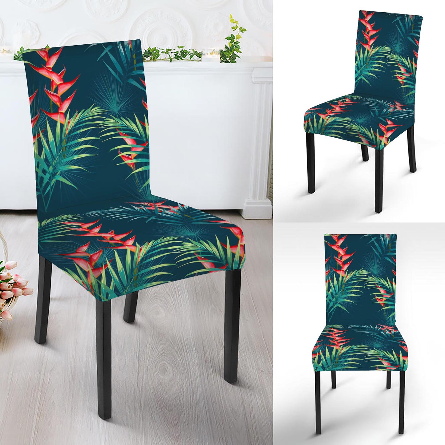 Tropical Plants Hawaii Pattern Print Dining Chair Slipcover