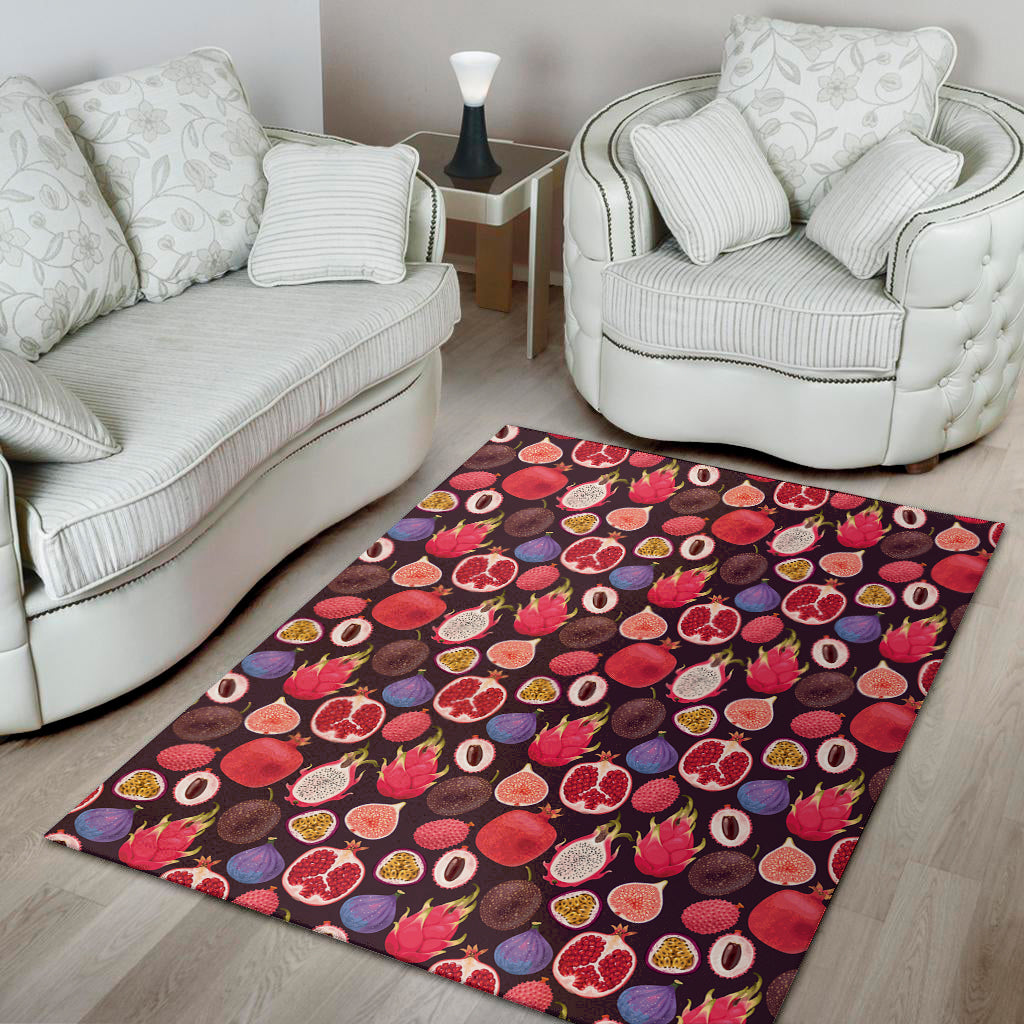 Tropical Summer Fruits Pattern Print Area Rug