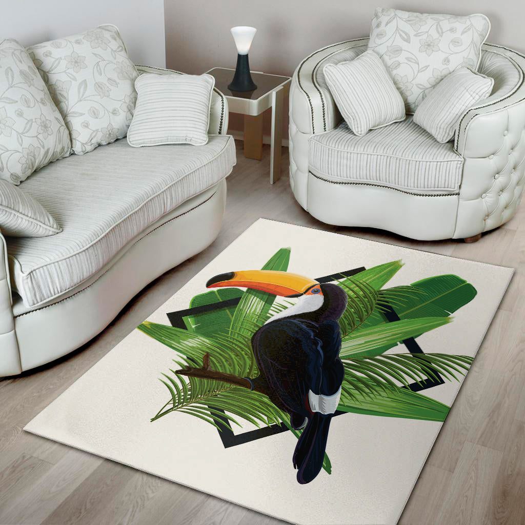 Tropical Toco Toucan Print Area Rug