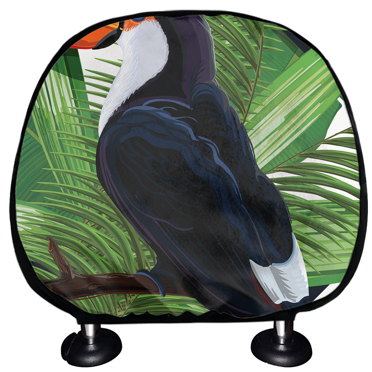 Tropical Toco Toucan Print Car Headrest Covers