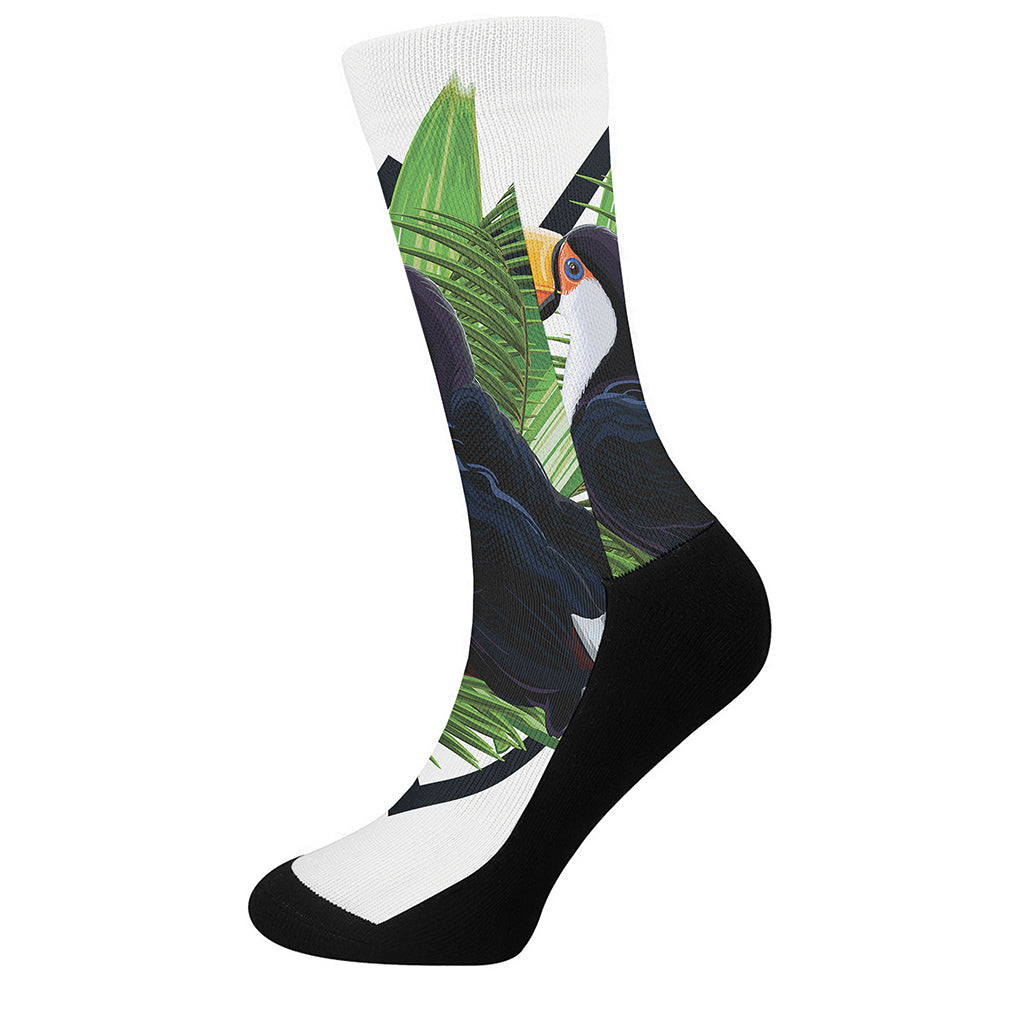Tropical Toco Toucan Print Crew Socks