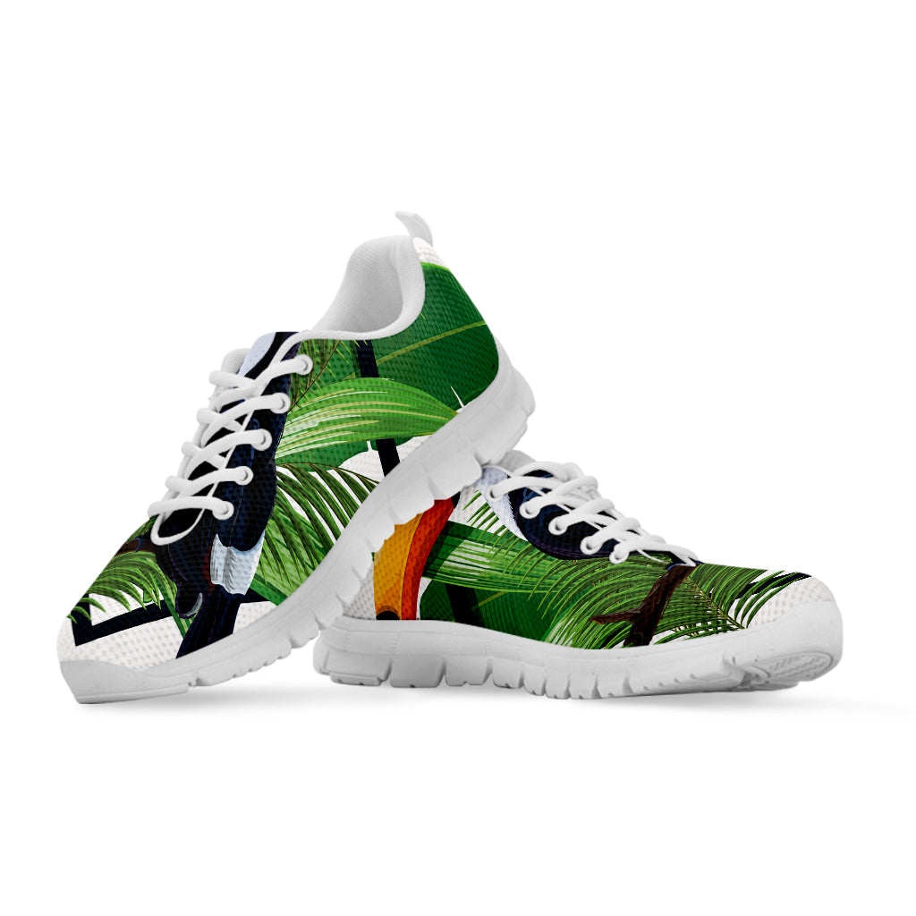 Tropical Toco Toucan Print White Sneakers