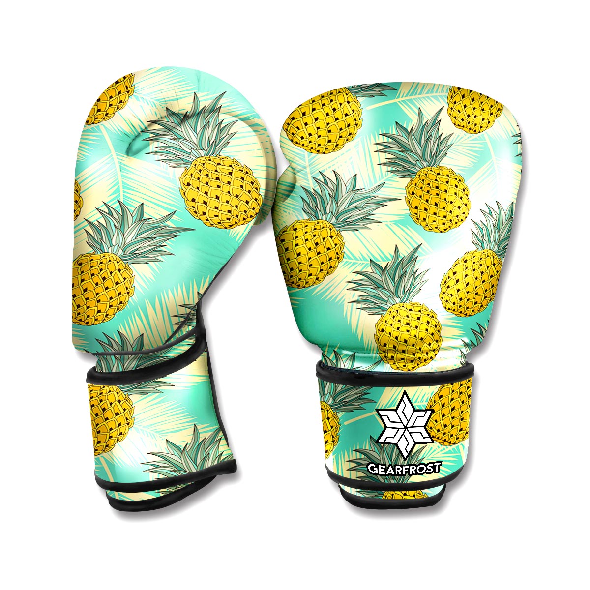 Tropical Vintage Pineapple Pattern Print Boxing Gloves