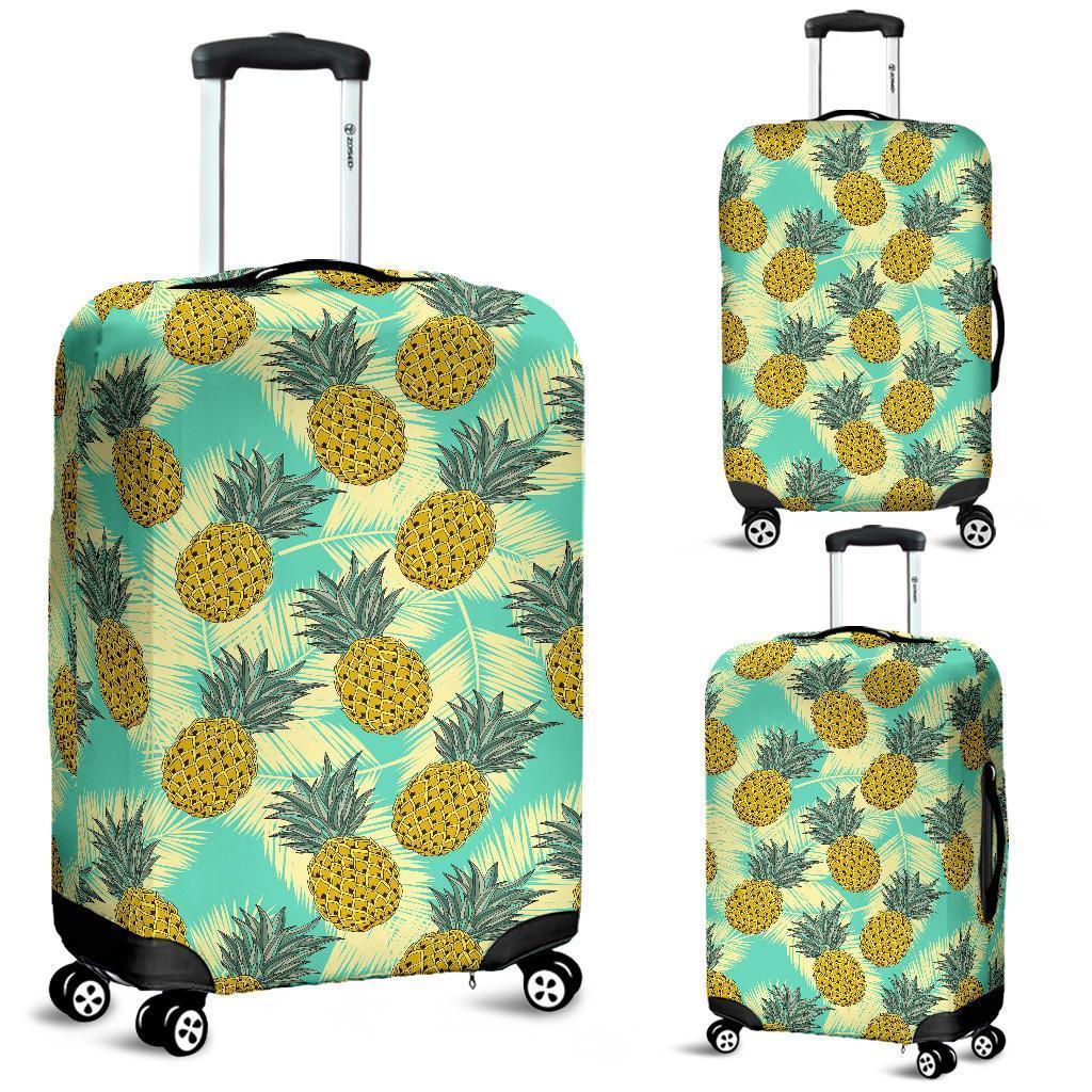 Tropical Vintage Pineapple Pattern Print Luggage Cover GearFrost