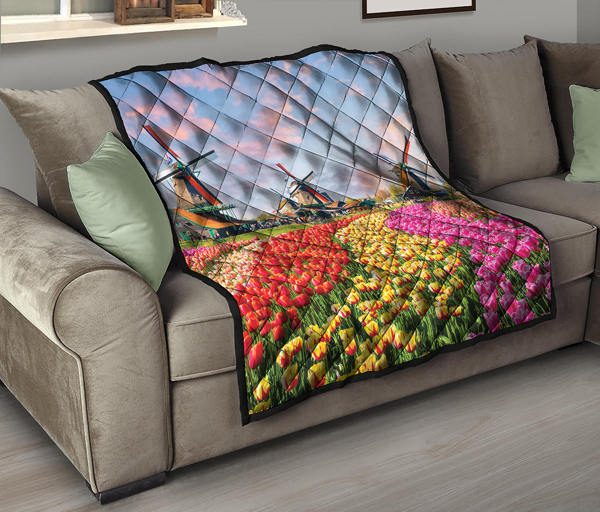 Tulip Field Print Quilt