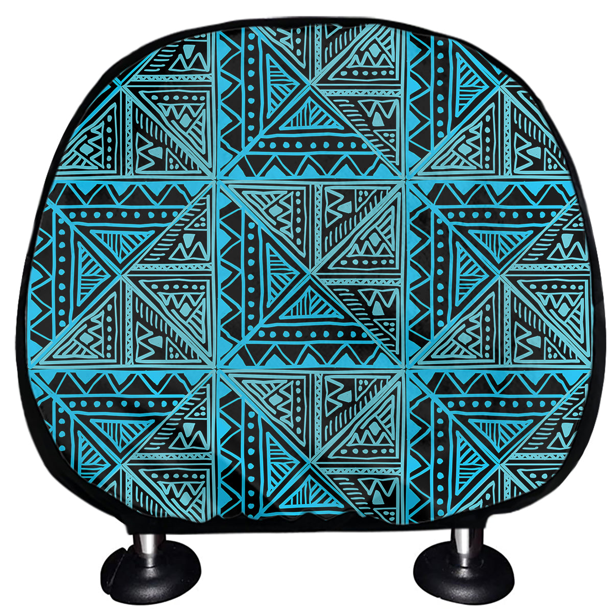 Turquoise African Ethnic Pattern Print Car Headrest Covers