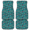 Turquoise And Pink Leopard Print Front and Back Car Floor Mats