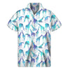 Turquoise Giraffe Pattern Print Men's Short Sleeve Shirt