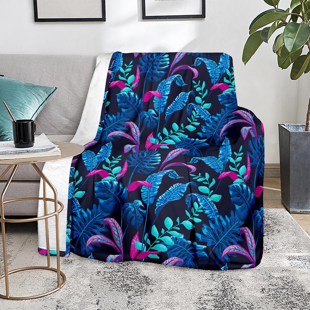 Turquoise Hawaii Tropical Pattern Print Blanket