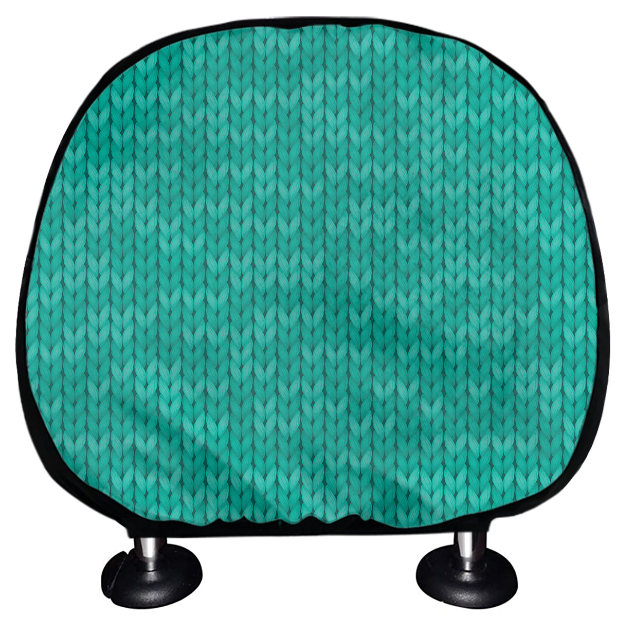 Turquoise Knitted Pattern Print Car Headrest Covers