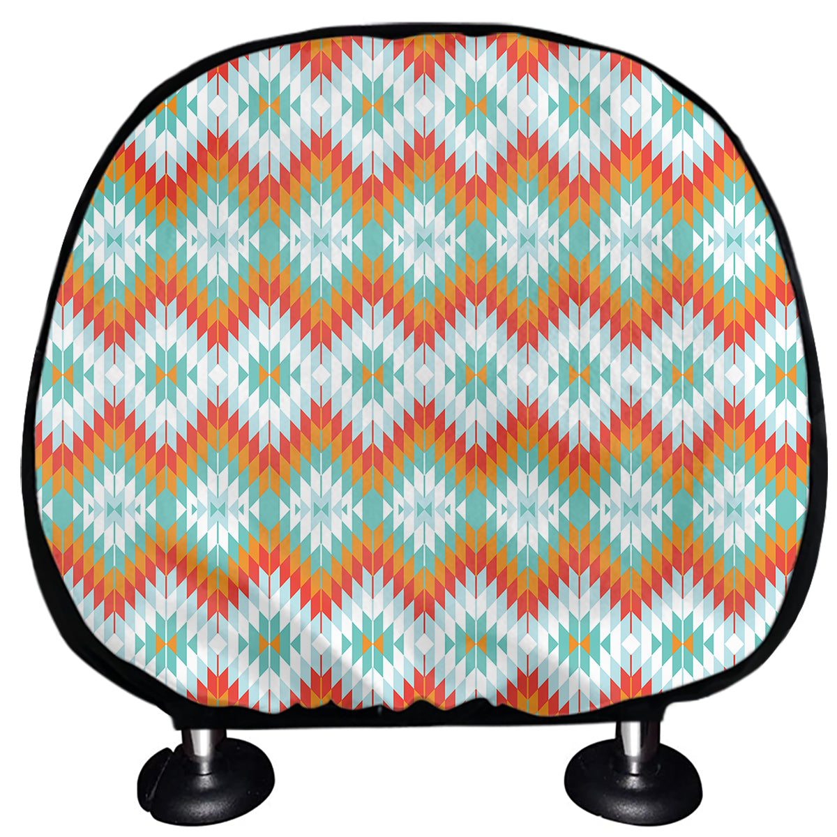 Turquoise Native American Pattern Print Car Headrest Covers
