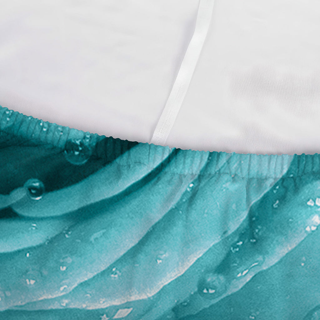 Turquoise Rose Flower Print Sofa Cover
