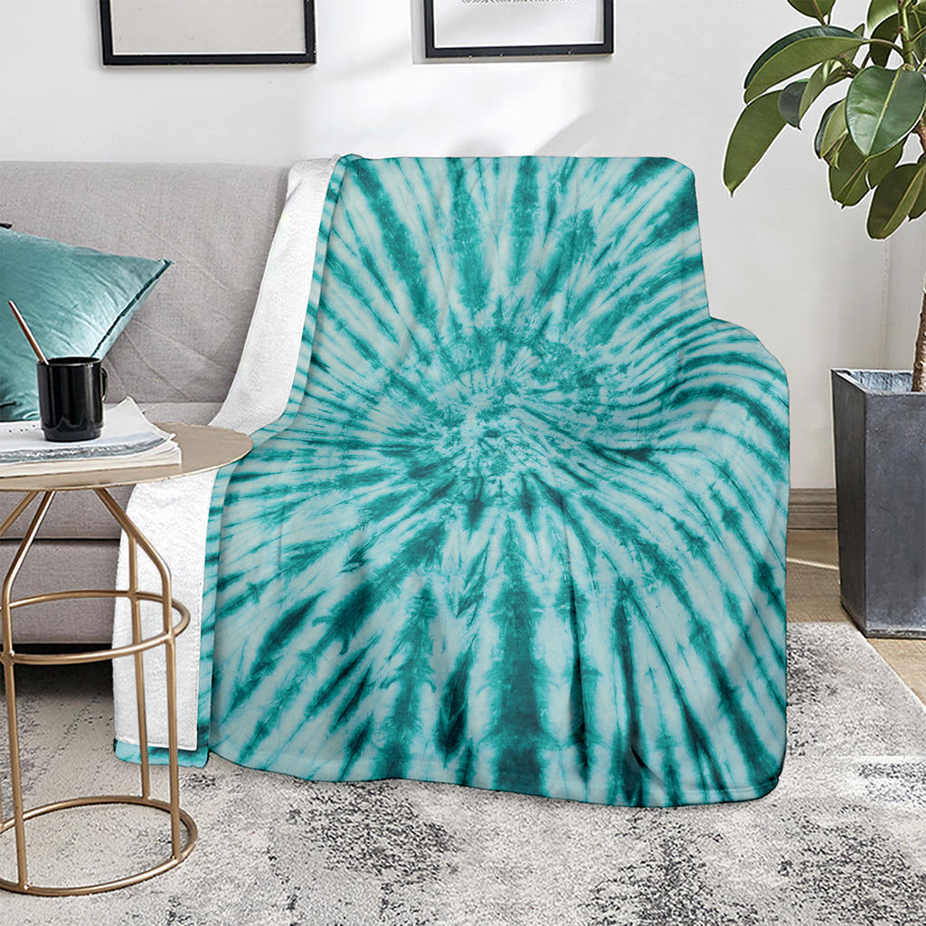 Turquoise Tie Dye Print Blanket