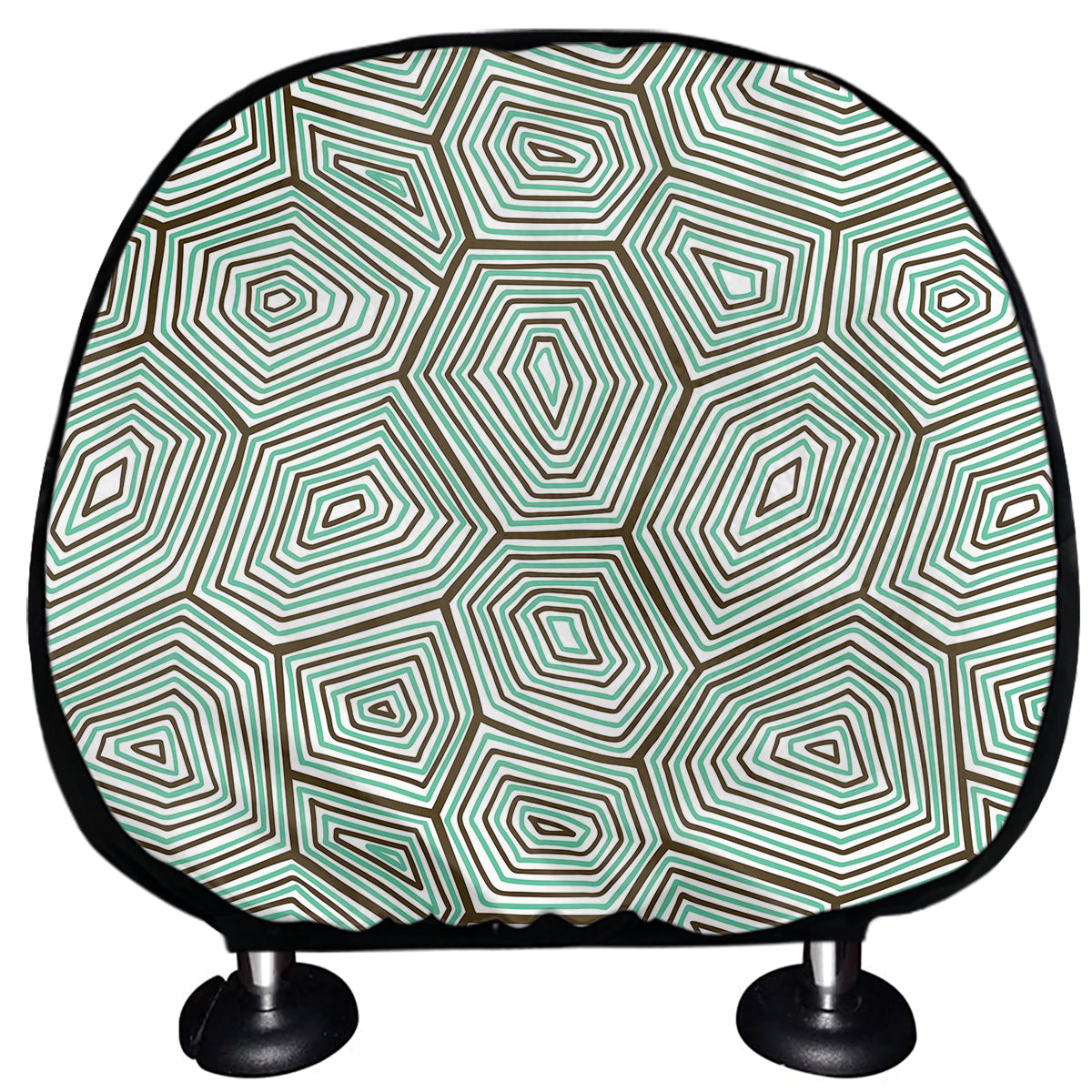 Turtle Shell Pattern Print Car Headrest Covers