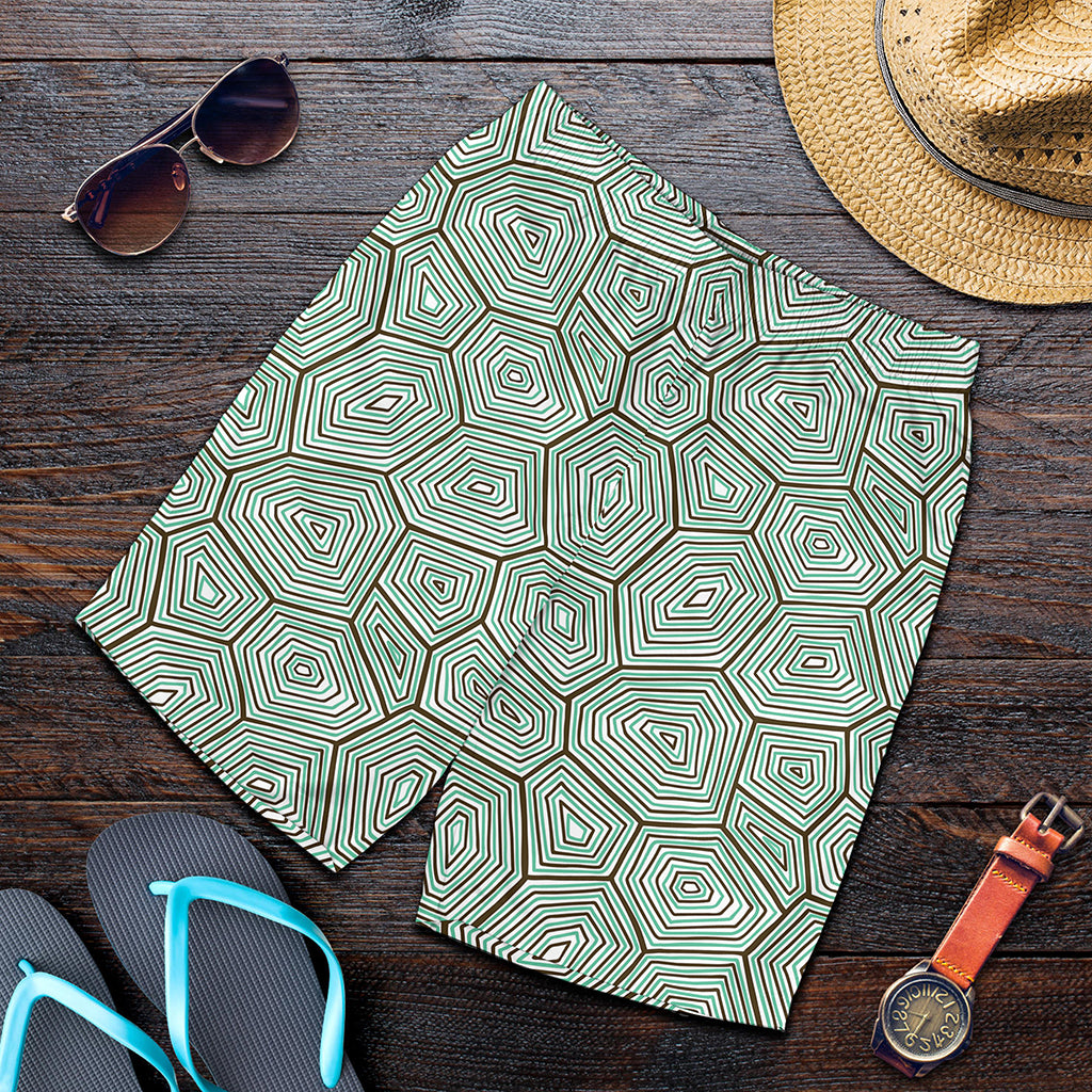 Turtle Shell Pattern Print Men's Shorts