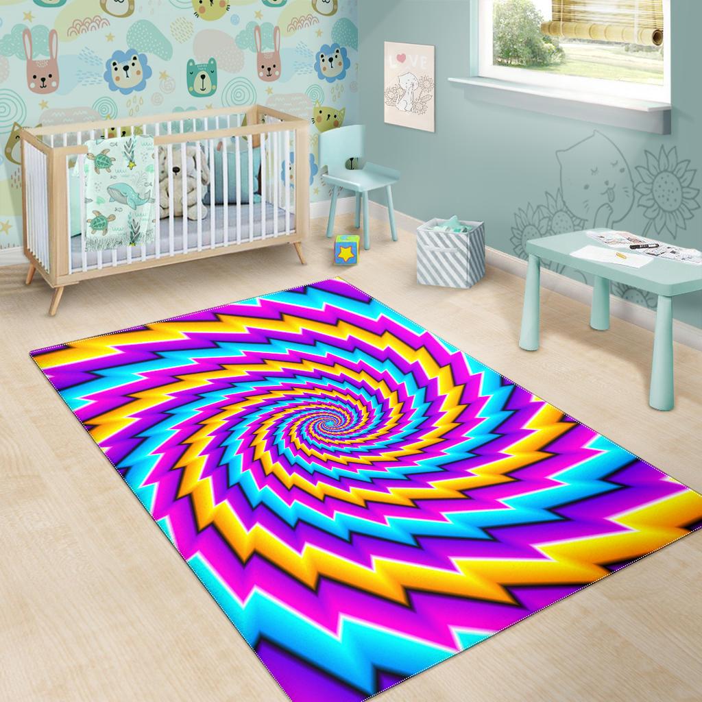 Twisted Spiral Moving Optical Illusion Area Rug GearFrost