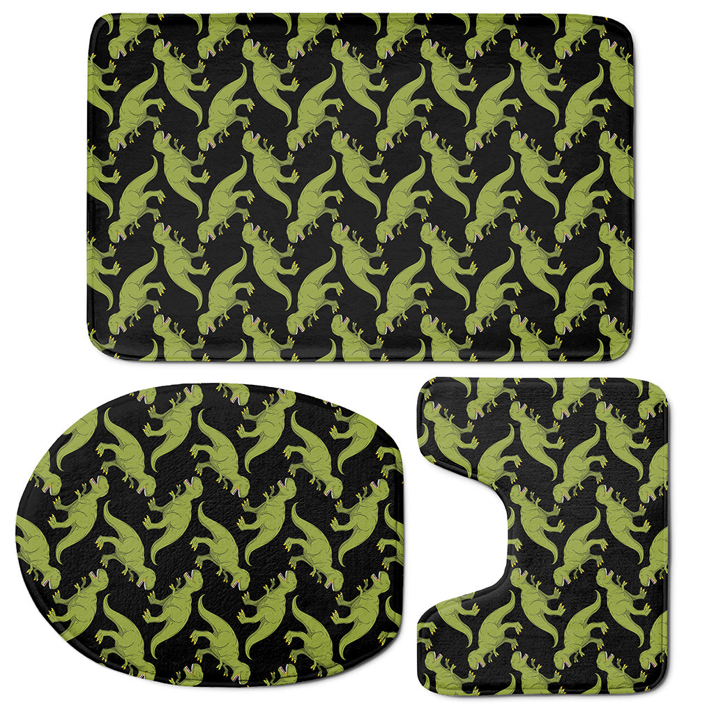 Tyrannosaurus Rex Pattern Print 3 Piece Bath Mat Set