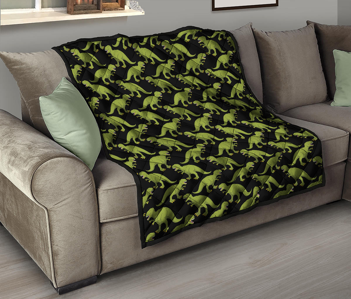 Tyrannosaurus Rex Pattern Print Quilt