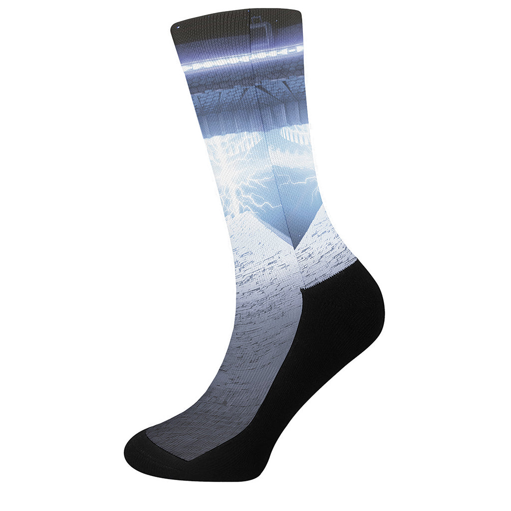 UFO Pyramid Print Crew Socks