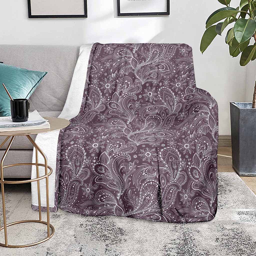 Umber Floral Bohemian Pattern Print Blanket