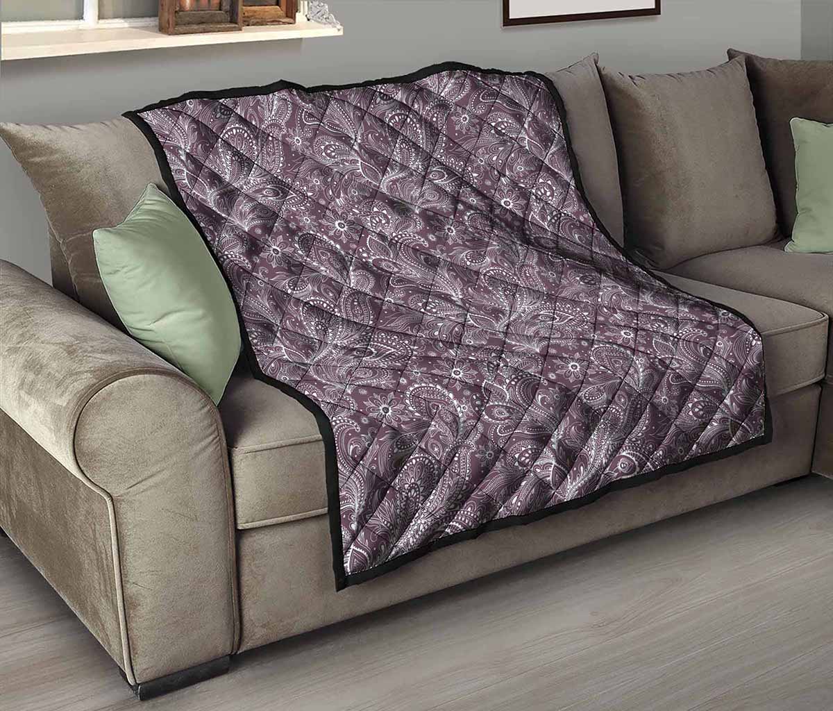 Umber Floral Bohemian Pattern Print Quilt