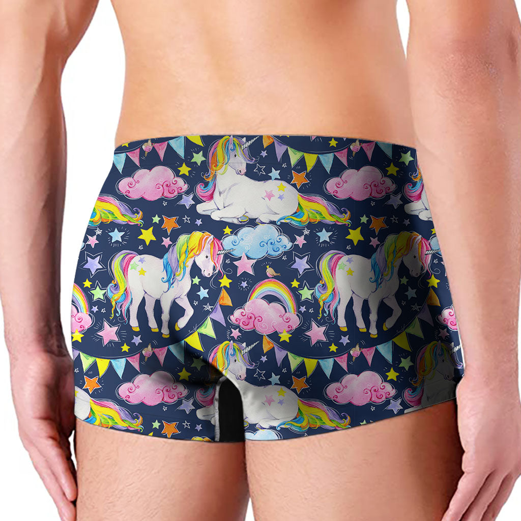 Unicorn Night Festival Pattern Print Men's Boxer Briefs